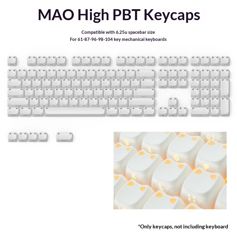 113 клавиш MAO с милыми кошачь – обзор и цена Custom Keycaps