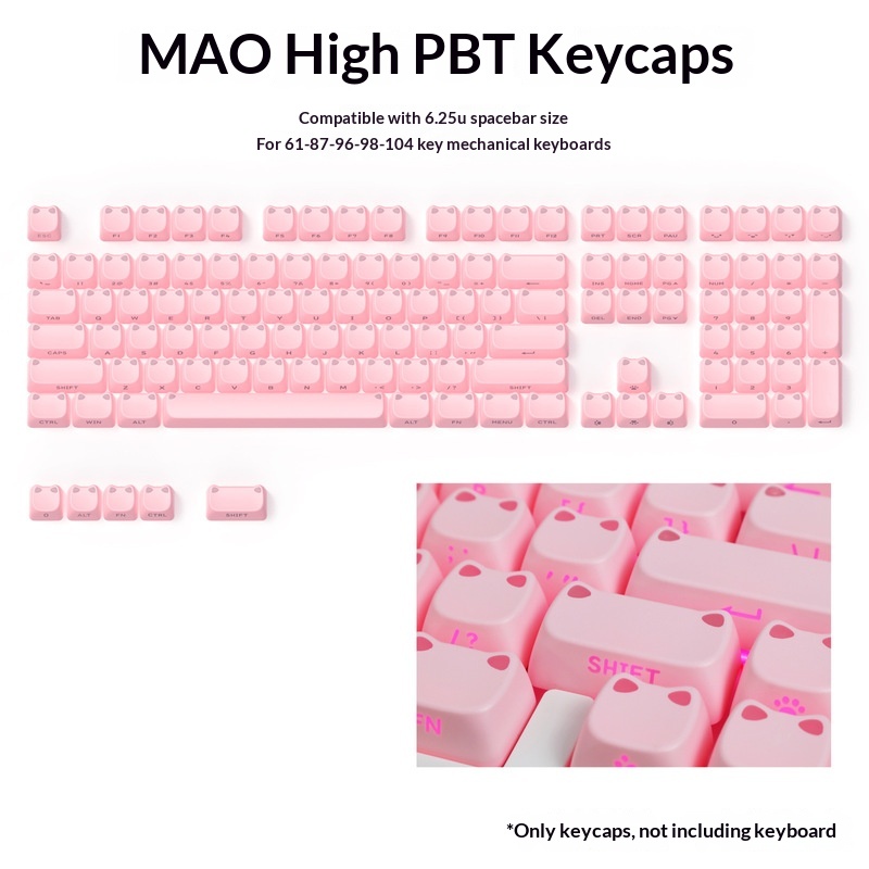 113 клавиш MAO с милыми кошачь – обзор и цена Custom Keycaps